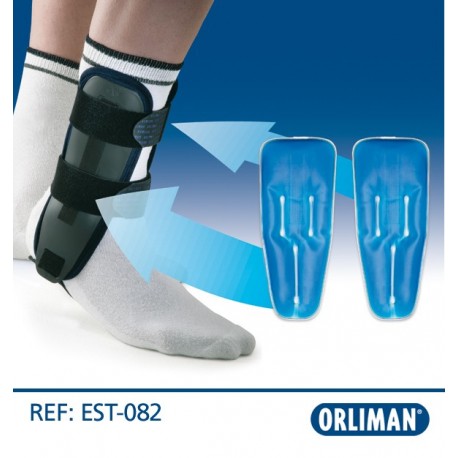 Estabilizador de tornozelo com bolsas de gel e placas termoplásticas Valtec Gel EST-082