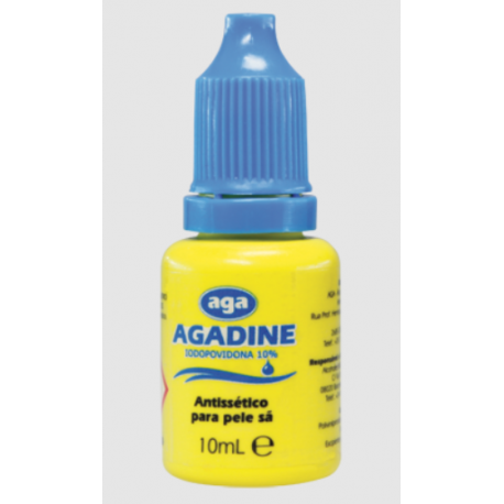 Caixa de Iodopovidona Agadine Solução Dérmica 10ml (24un)