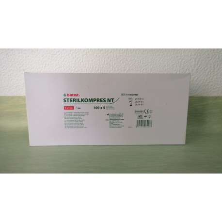 Compressa Tecido Não Tecido (TNT) Estéril 5x5 cm (caixa 100 x 5 Unidades) Batist