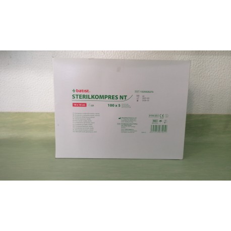 Compressa Tecido Não Tecido (TNT) Estéril 10x10 cm (Caixa 100 x 5 Unidades) Batist Medical
